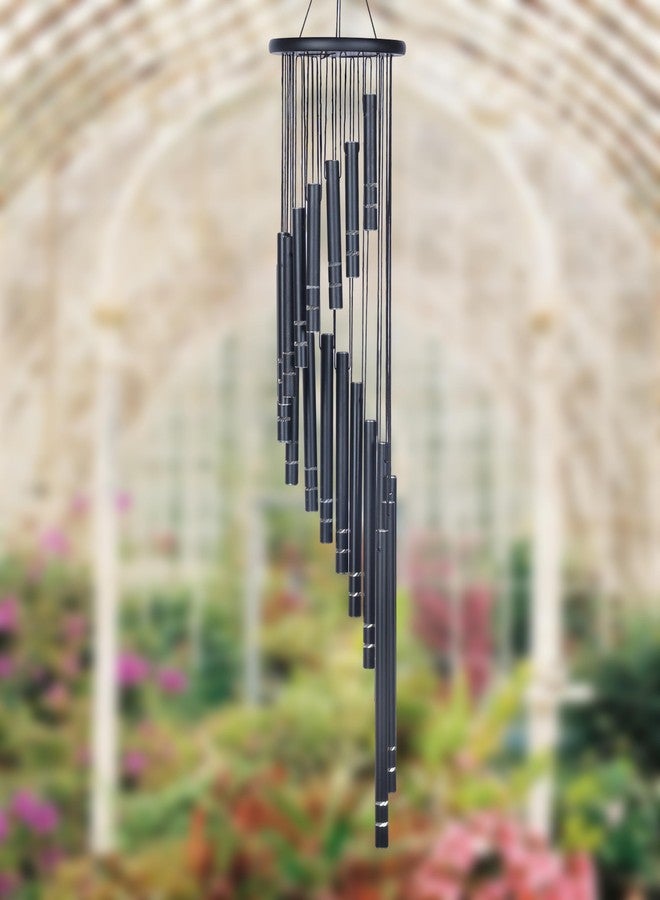 MELOPA 33.5" 18 Pipe Metal Wind Chims for Home Balcony Energy,& Office Positive Energy Meditation and Best Gift for Birthday Anniversary Home Vastu and Return Gift 18 Pipe Black,18 Pipe -Black - Image 2